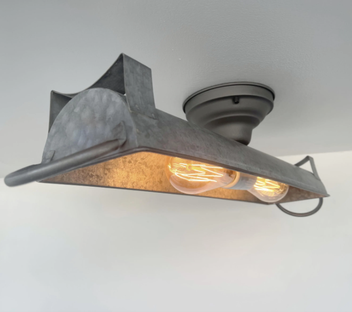 Farmhouse Galvanized Dome Light Fixture