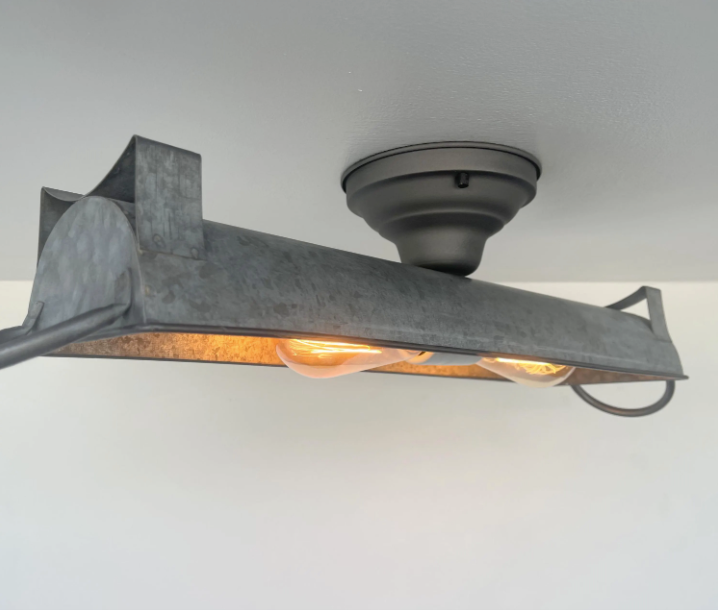 Farmhouse Galvanized Dome Light Fixture
