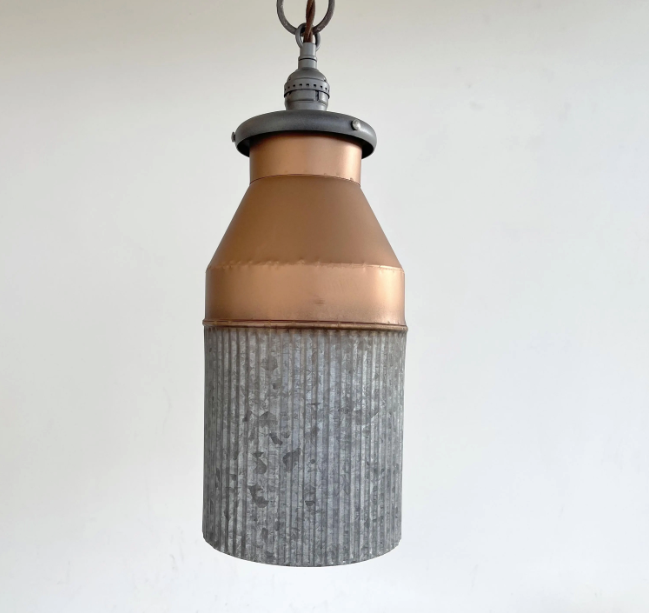 Rustic Copper Milk Can Pendant Light