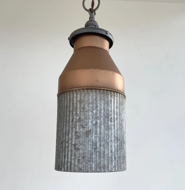 Rustic Copper Milk Can Pendant Light