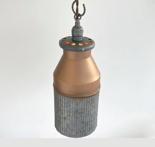 Rustic Copper Milk Can Pendant Light