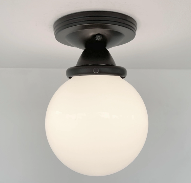 Modern Opal Schoolhouse Globe Ceiling Light