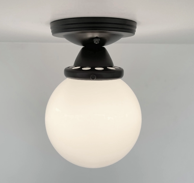 Modern Opal Schoolhouse Globe Ceiling Light