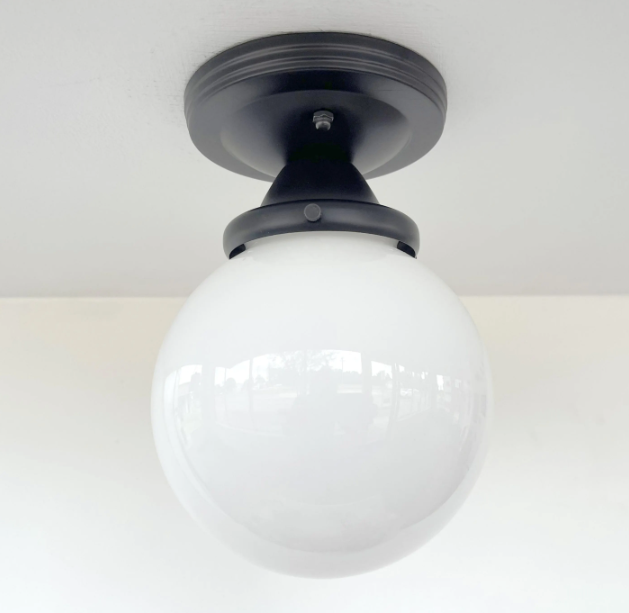 Modern Opal Schoolhouse Globe Ceiling Light