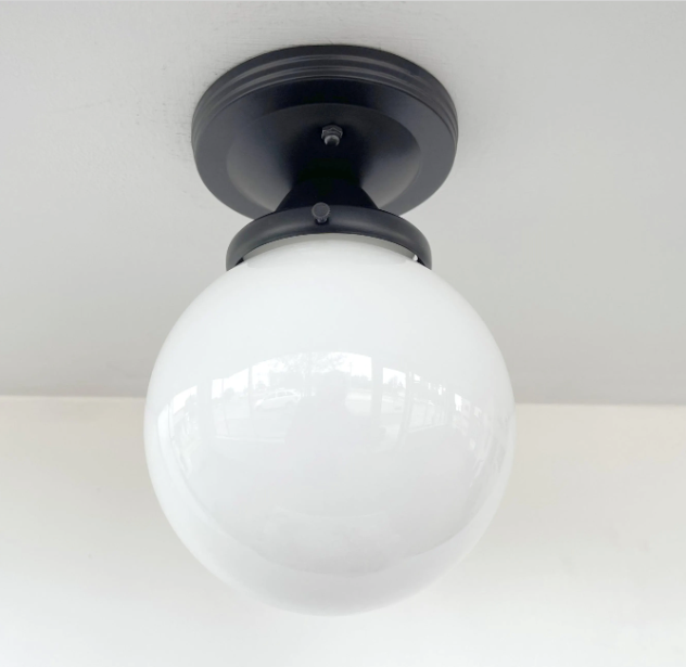Modern Opal Schoolhouse Globe Ceiling Light