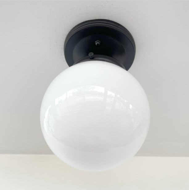 Modern Opal Schoolhouse Globe Ceiling Light
