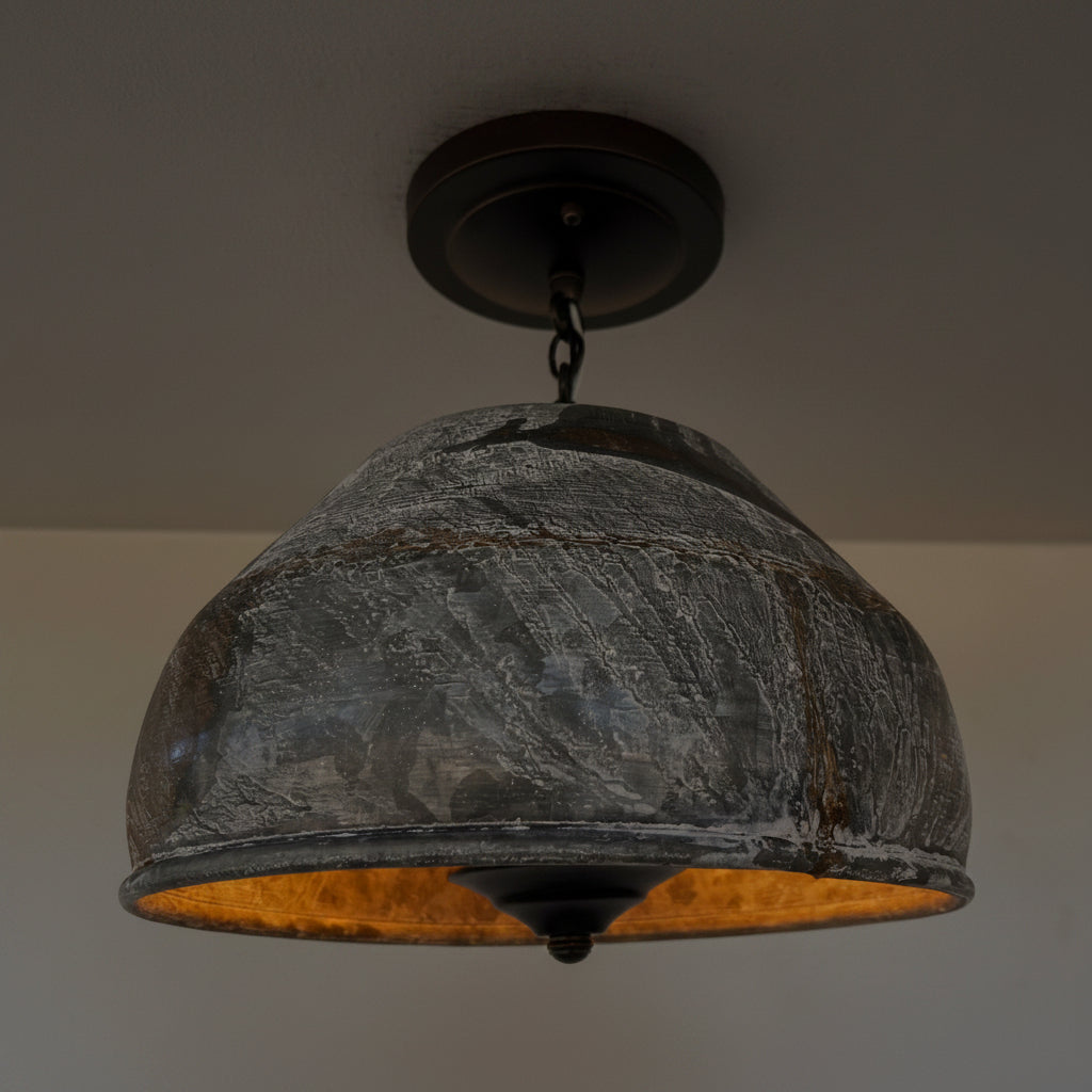 Rustic Bucket Chain Ceiling Light