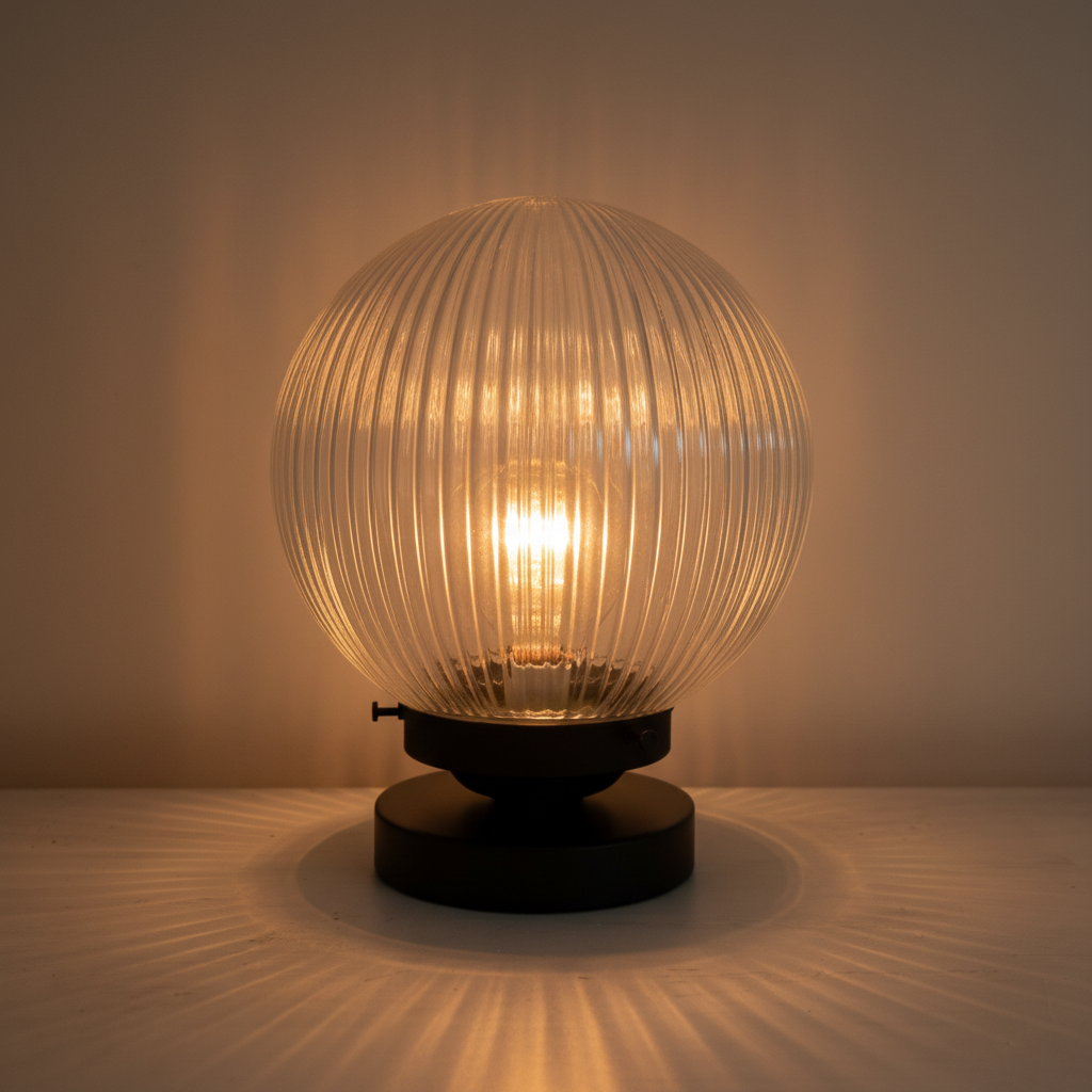 Large Holophane Antique Glass Globe Table Lamp