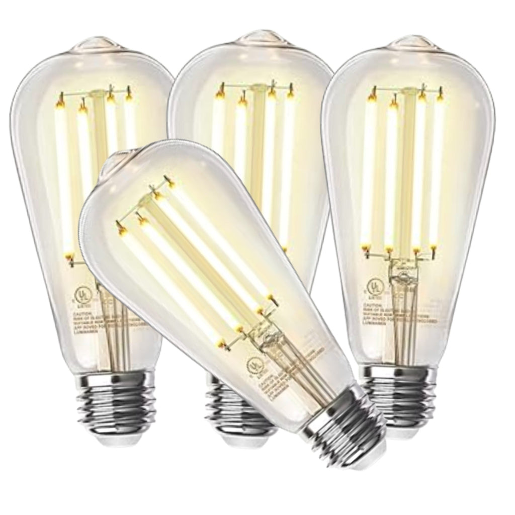 Dimmable Vintage Teardrop LED Bulbs – 4‑Pack