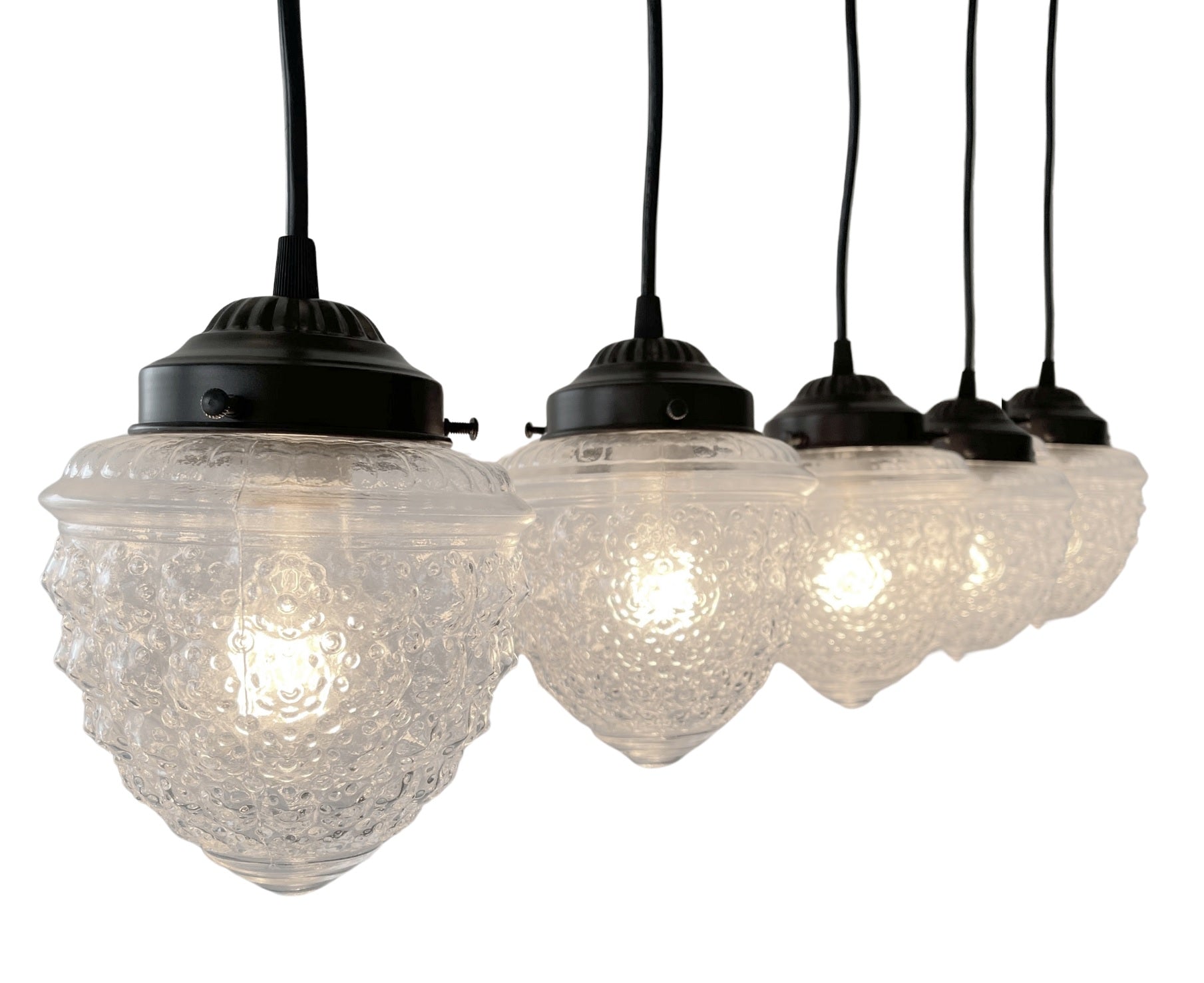 Antique Glass Rectangular Dining Pendant Light
