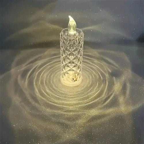 Battery LED Rose Refraction Candle Lamp