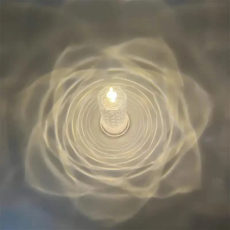 Battery LED Rose Refraction Candle Lamp