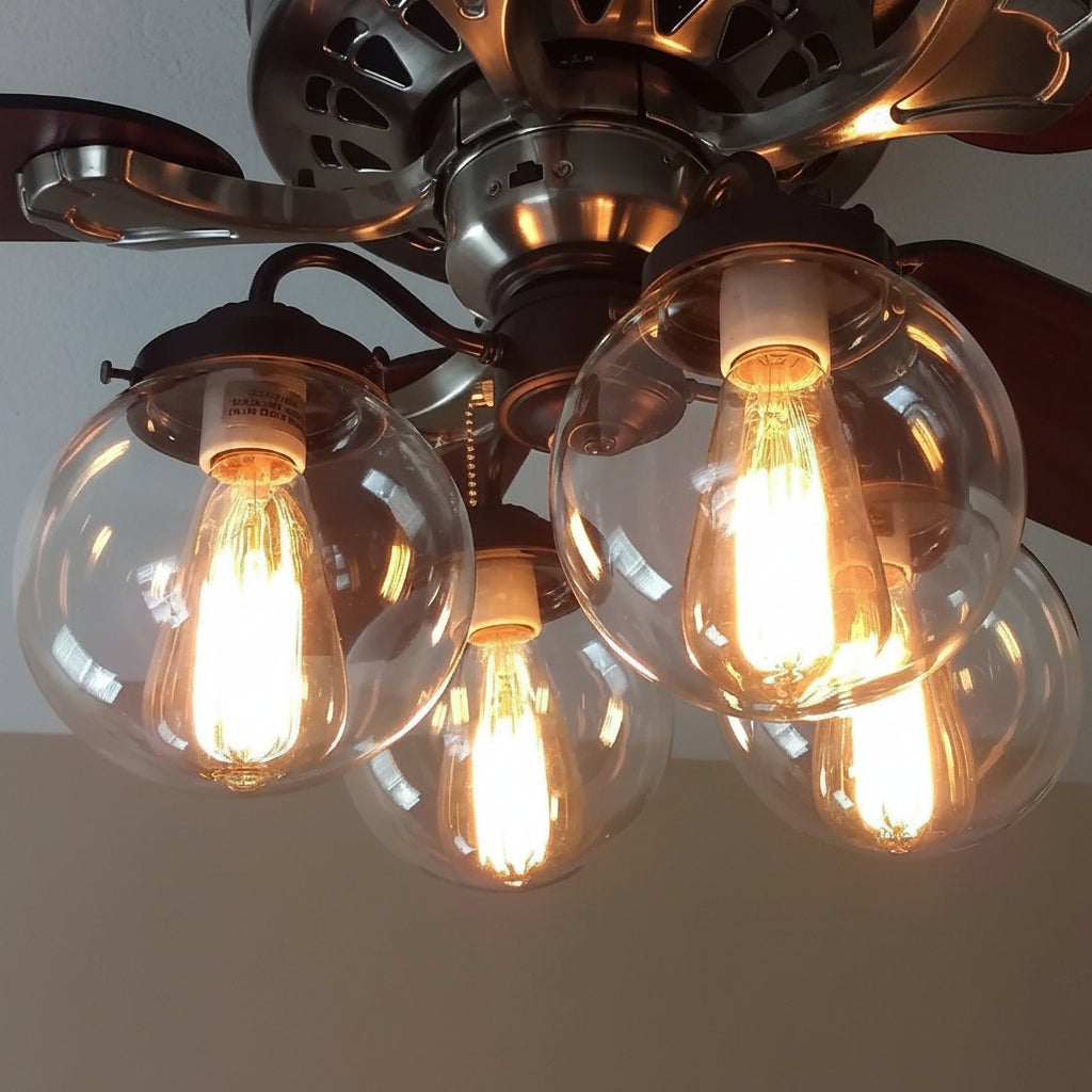 Modern Globe Ceiling Fan Light