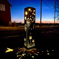 Blowing Dandelions Steel Luminary Pillar Solar Light