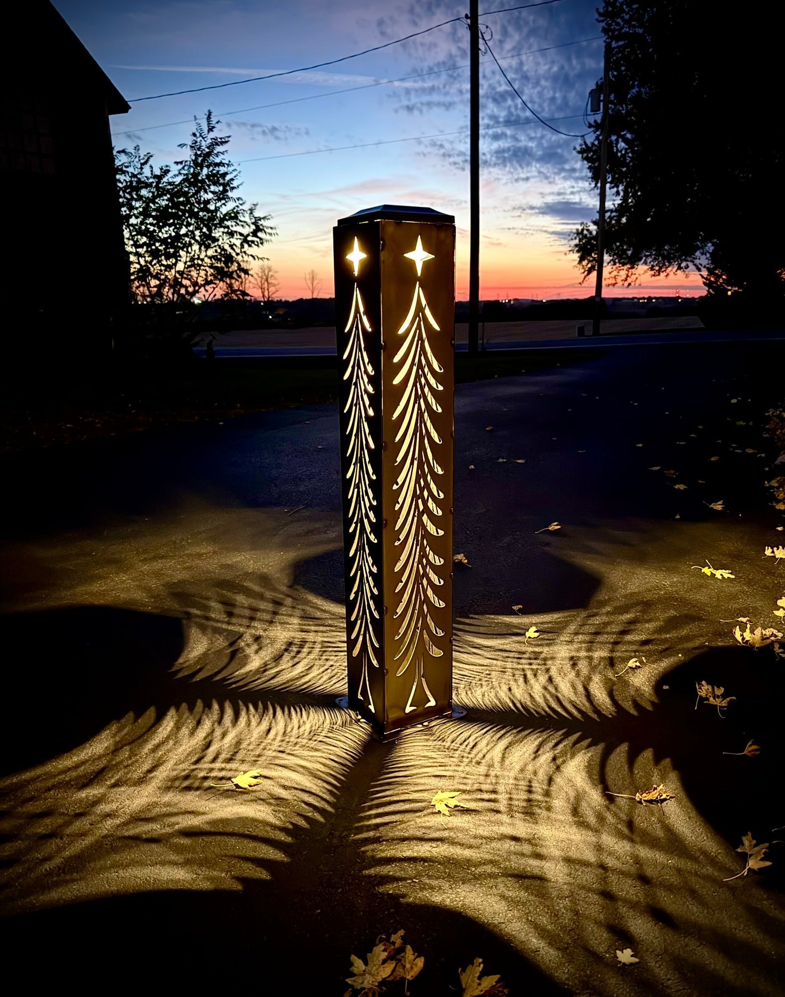 Christmas Tree Solar Luminary Steel