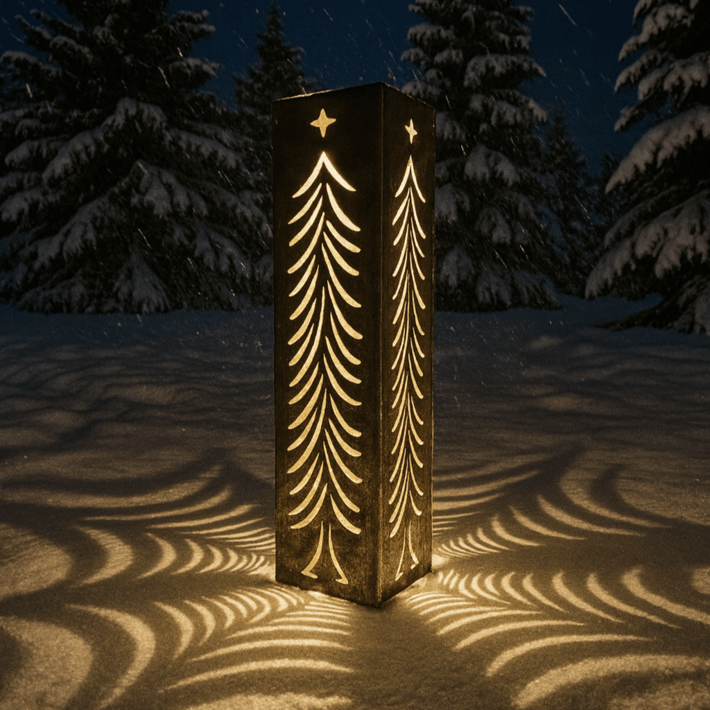 Christmas Tree Solar Luminary Steel