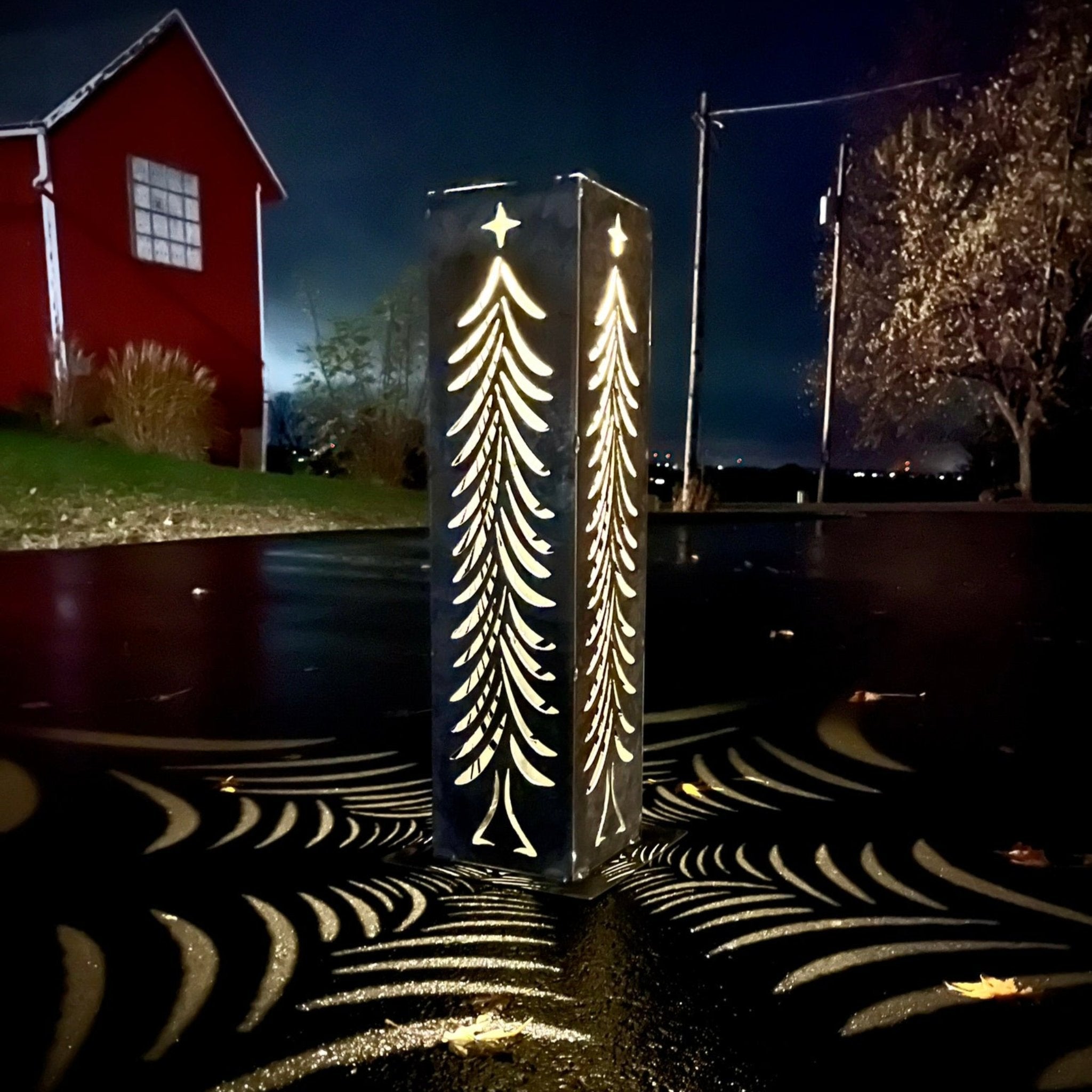 Christmas Tree Solar Luminary Steel