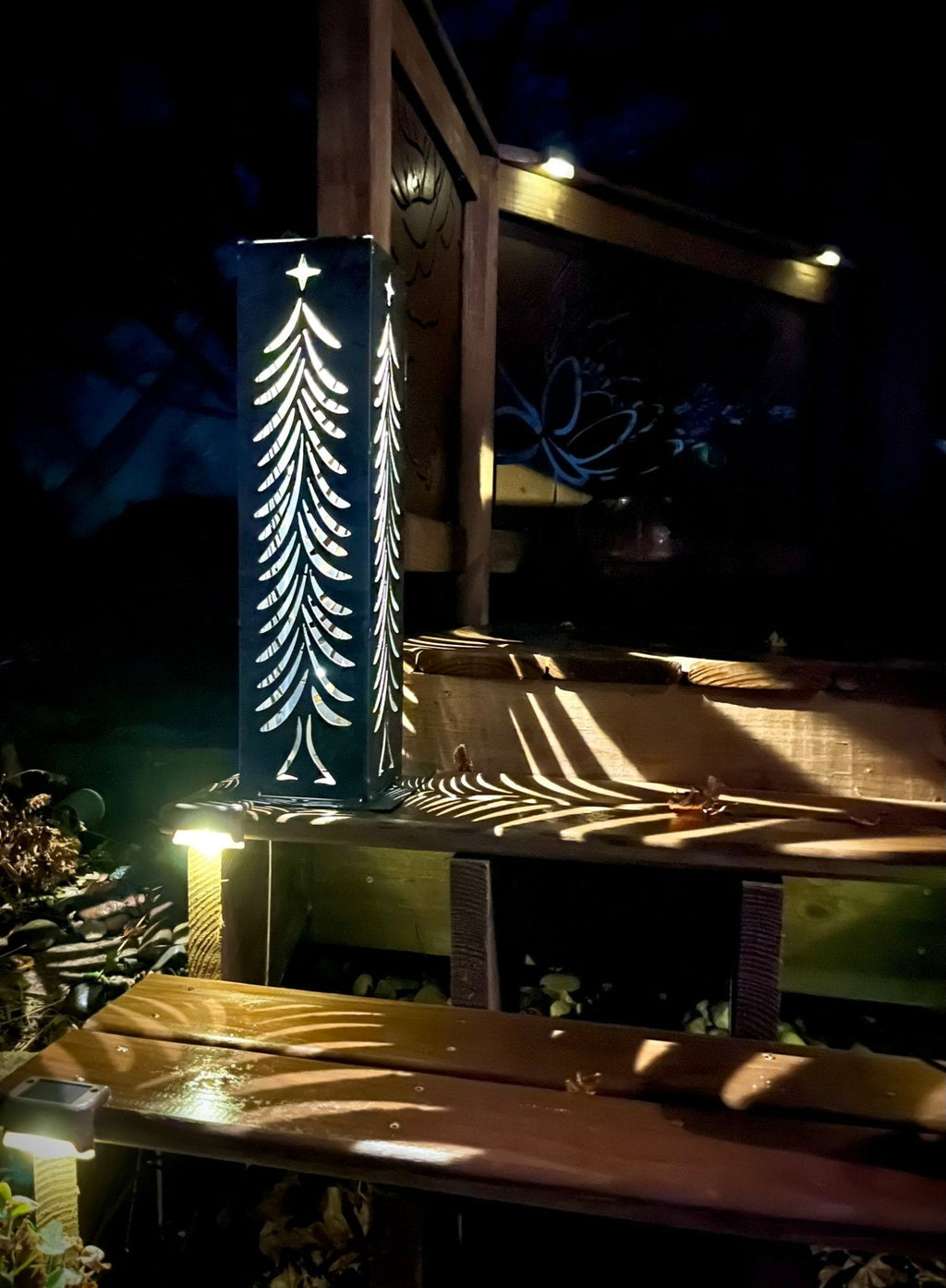 Christmas Tree Solar Luminary Steel