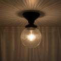 Large Holophane Glass Ceiling Light Fixture