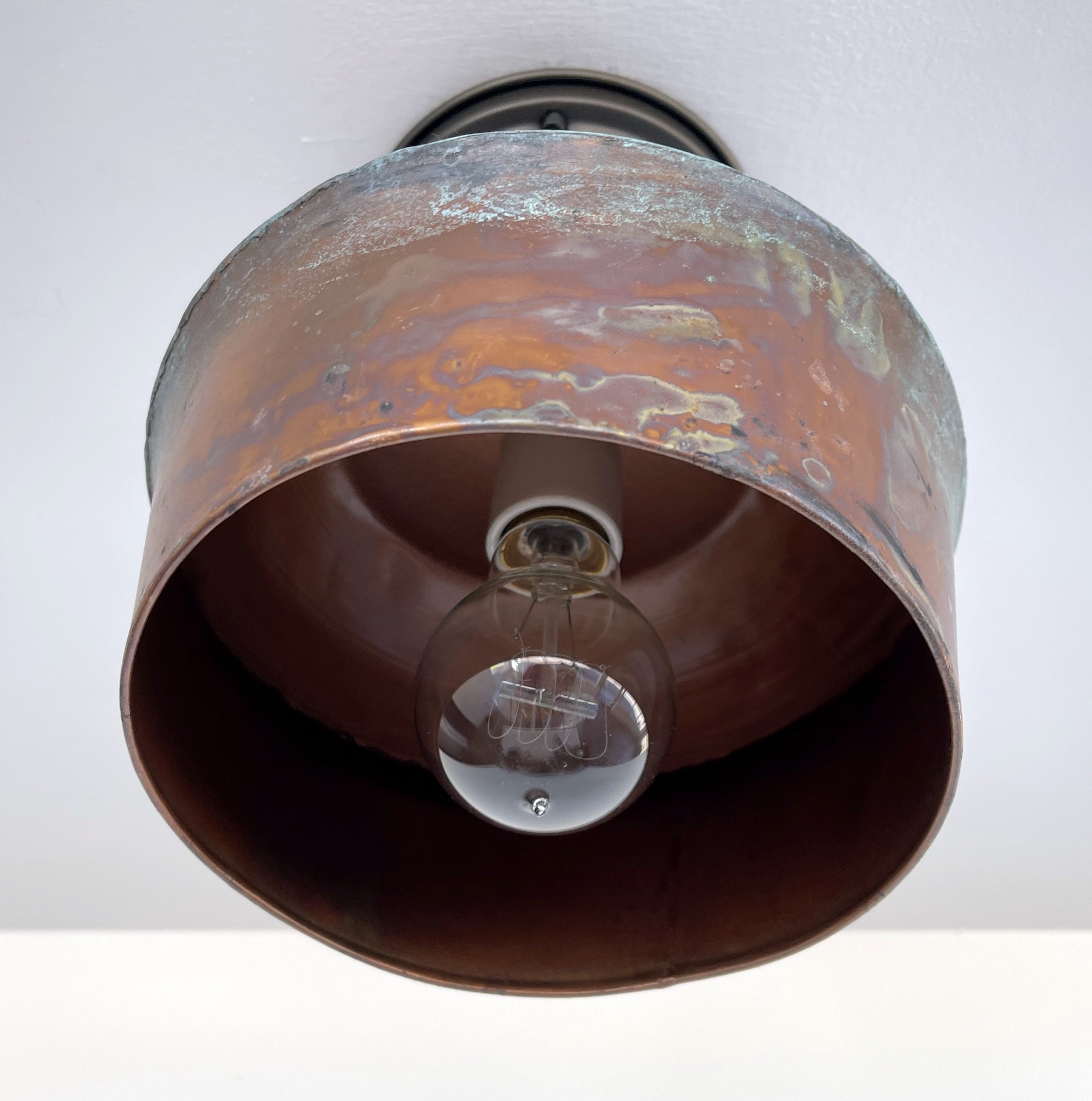 Handcrafted Copper Farmhouse Ceiling Light Flush Mount