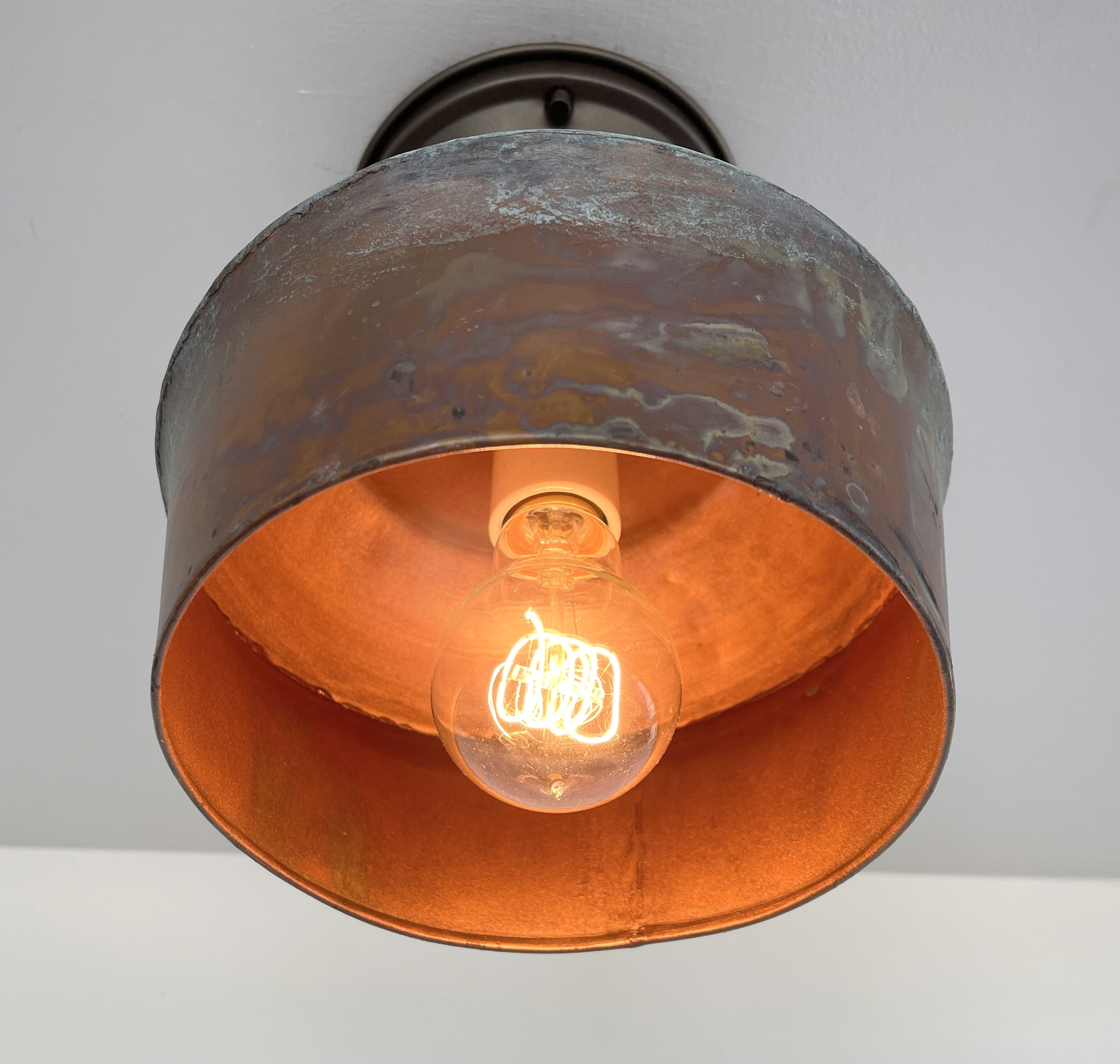 Handcrafted Copper Farmhouse Ceiling Light Flush Mount