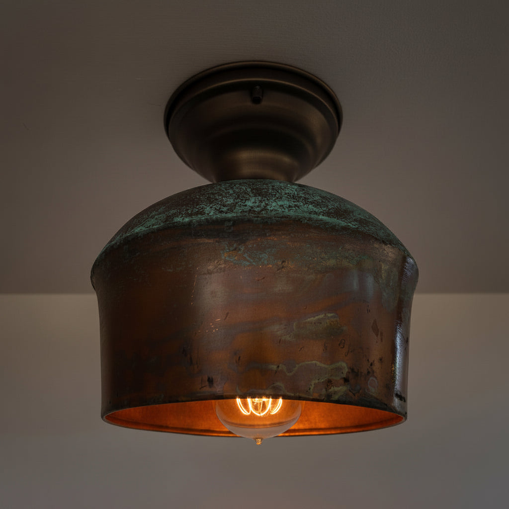 Handcrafted Copper Farmhouse Ceiling Light Flush Mount