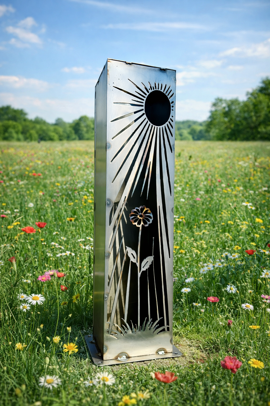 Daybreak Bloom Solar Luminary Pillar