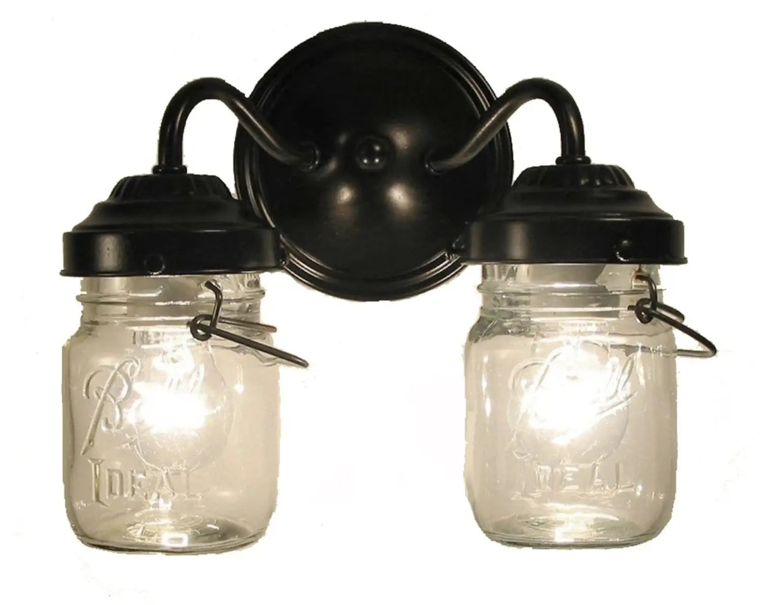 Mason Jar Wall Light Double Sconce