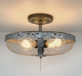 Industrial Farmhouse Screen Flush Mount Ceiling Light