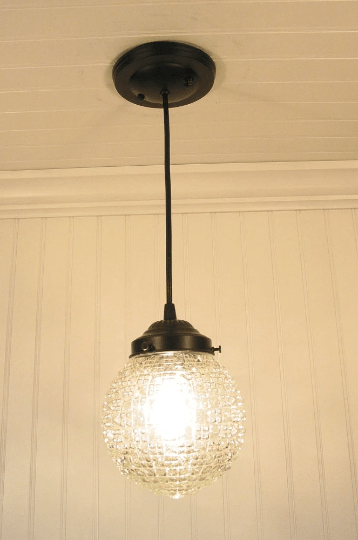 Diamond Square Clear Antique Glass Pendant Light