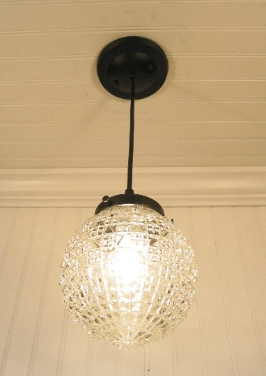 Diamond Square Clear Antique Glass Pendant Light