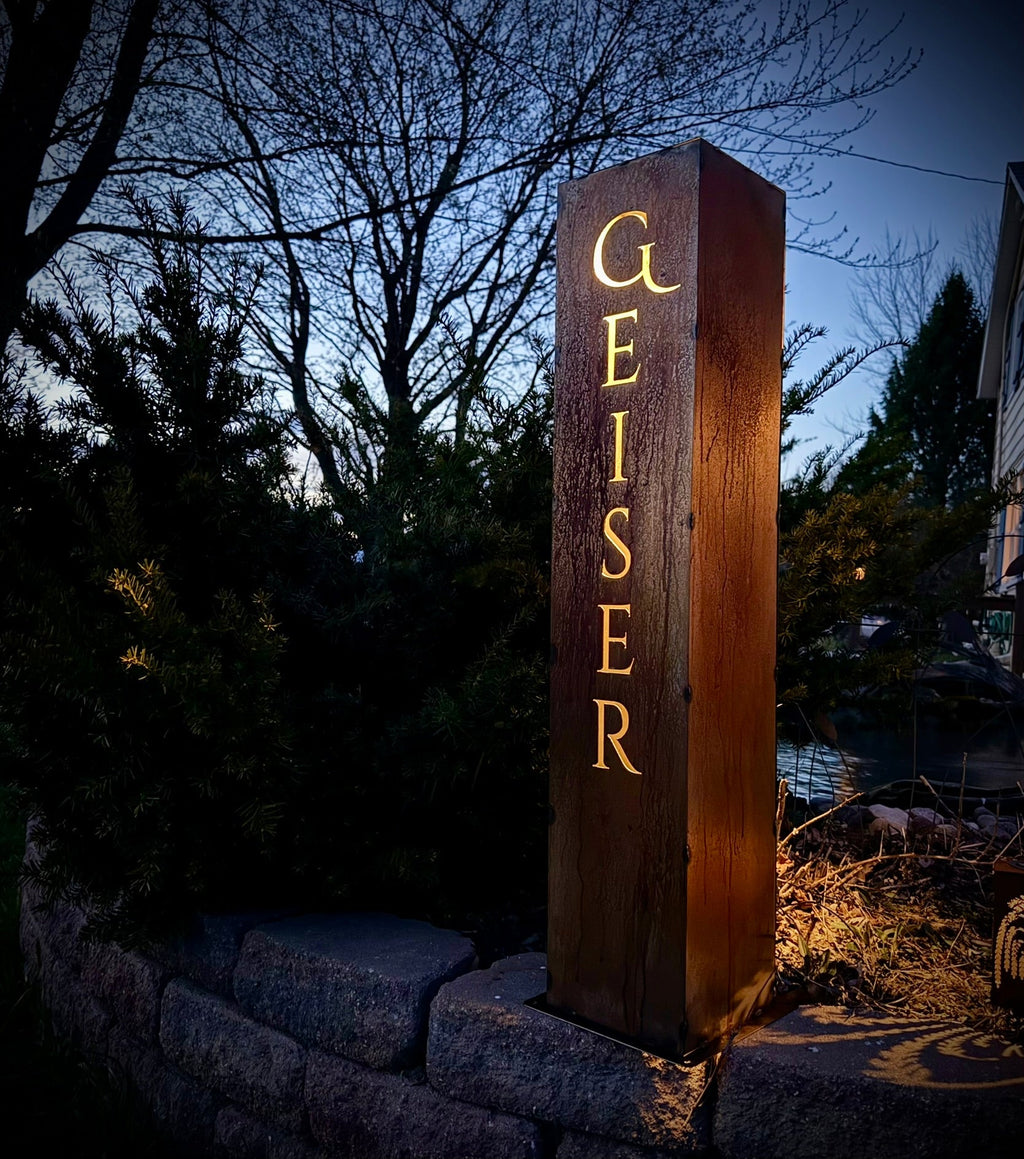 Eternal Light Solar Steel Cross Pillar