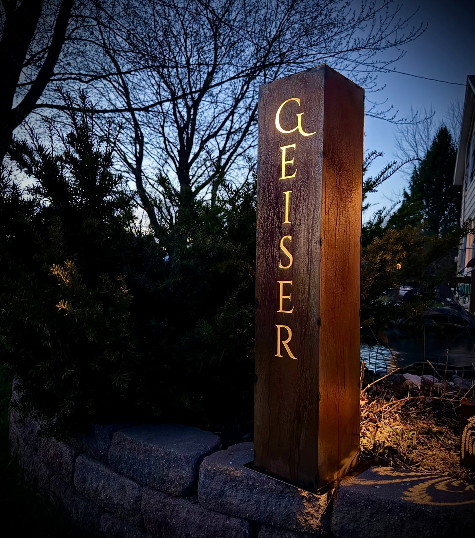 Eternal Light Solar Steel Cross Pillar