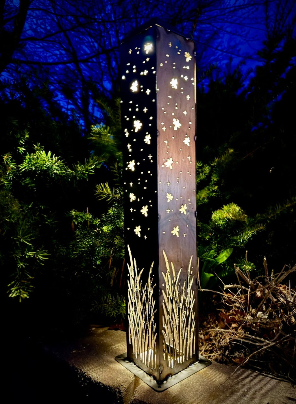 Firefly Meadow Steel Luminary Pillar | Multiple Sizes