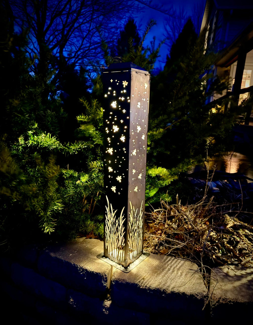 Firefly Meadow Steel Luminary Pillar | Multiple Sizes