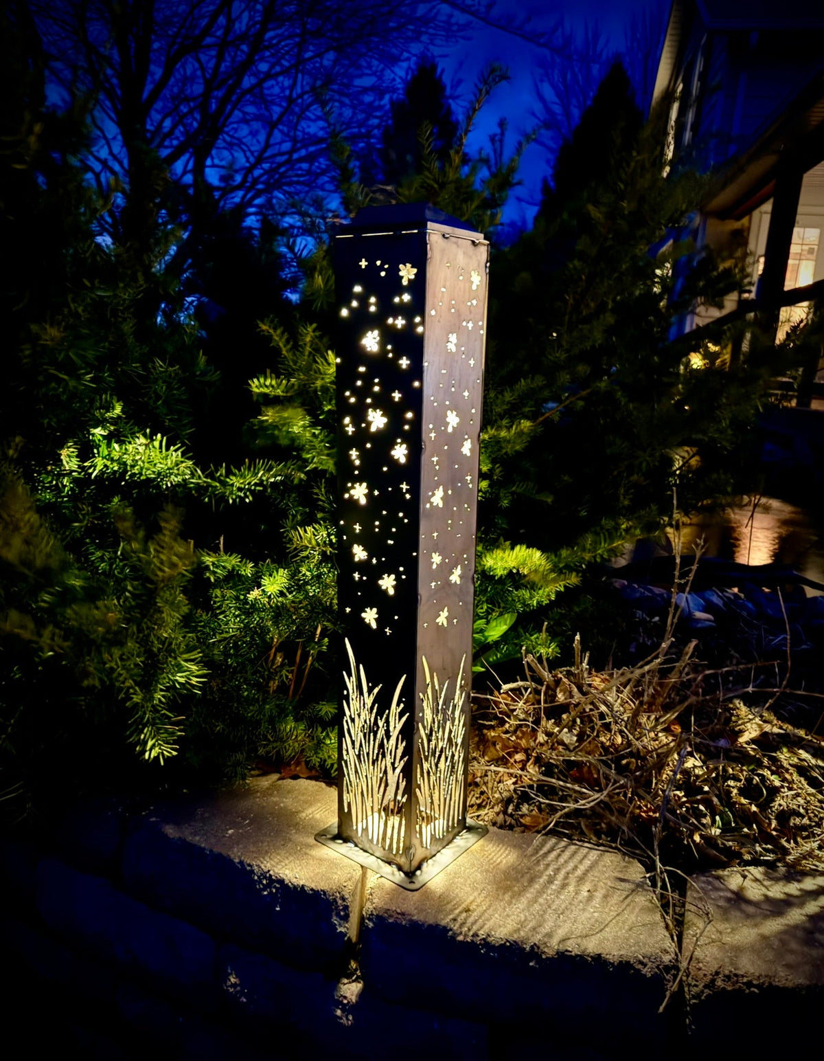 Firefly Meadow Steel Luminary Pillar | Multiple Sizes