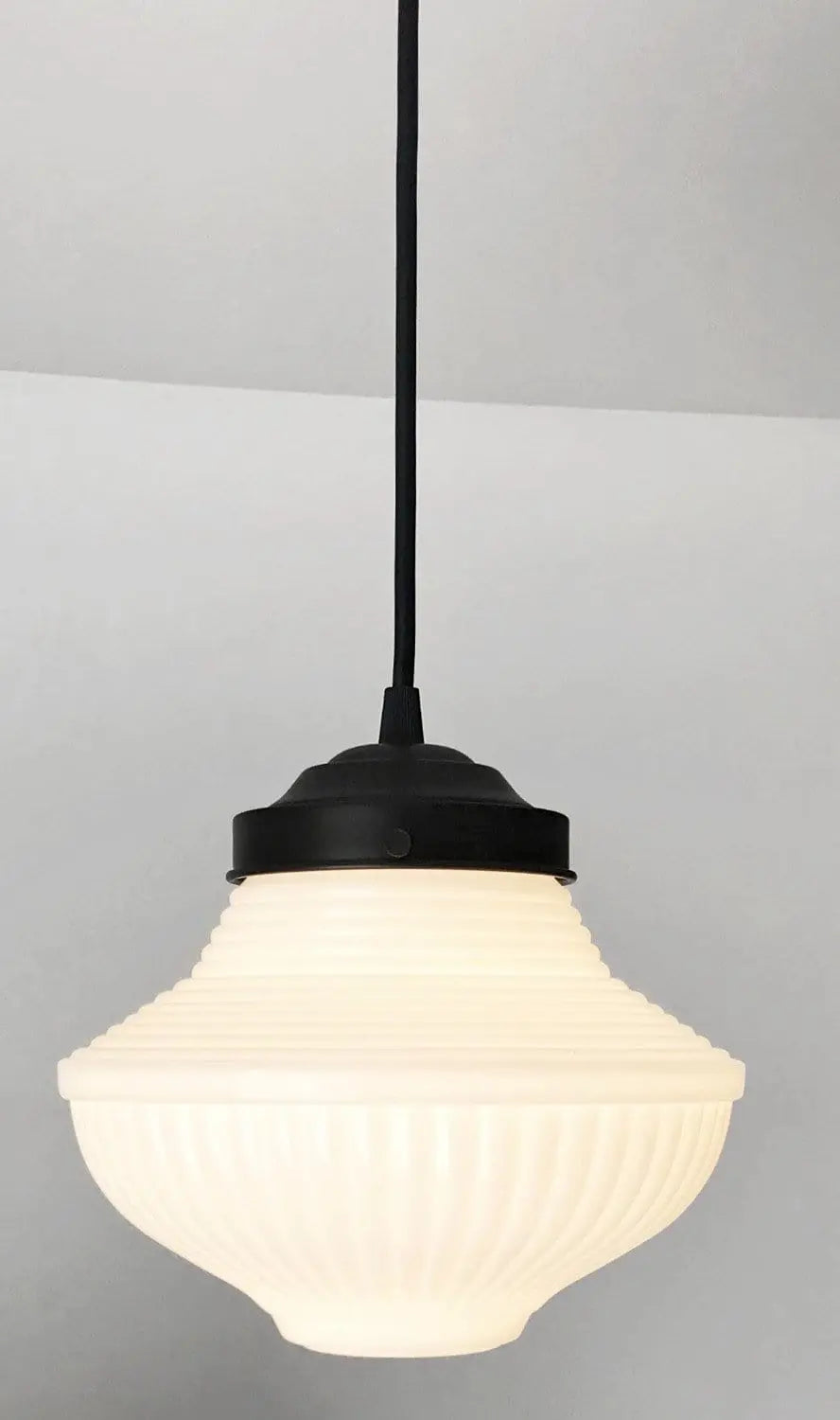 Vintage Traditional Milk Glass Pendant Light