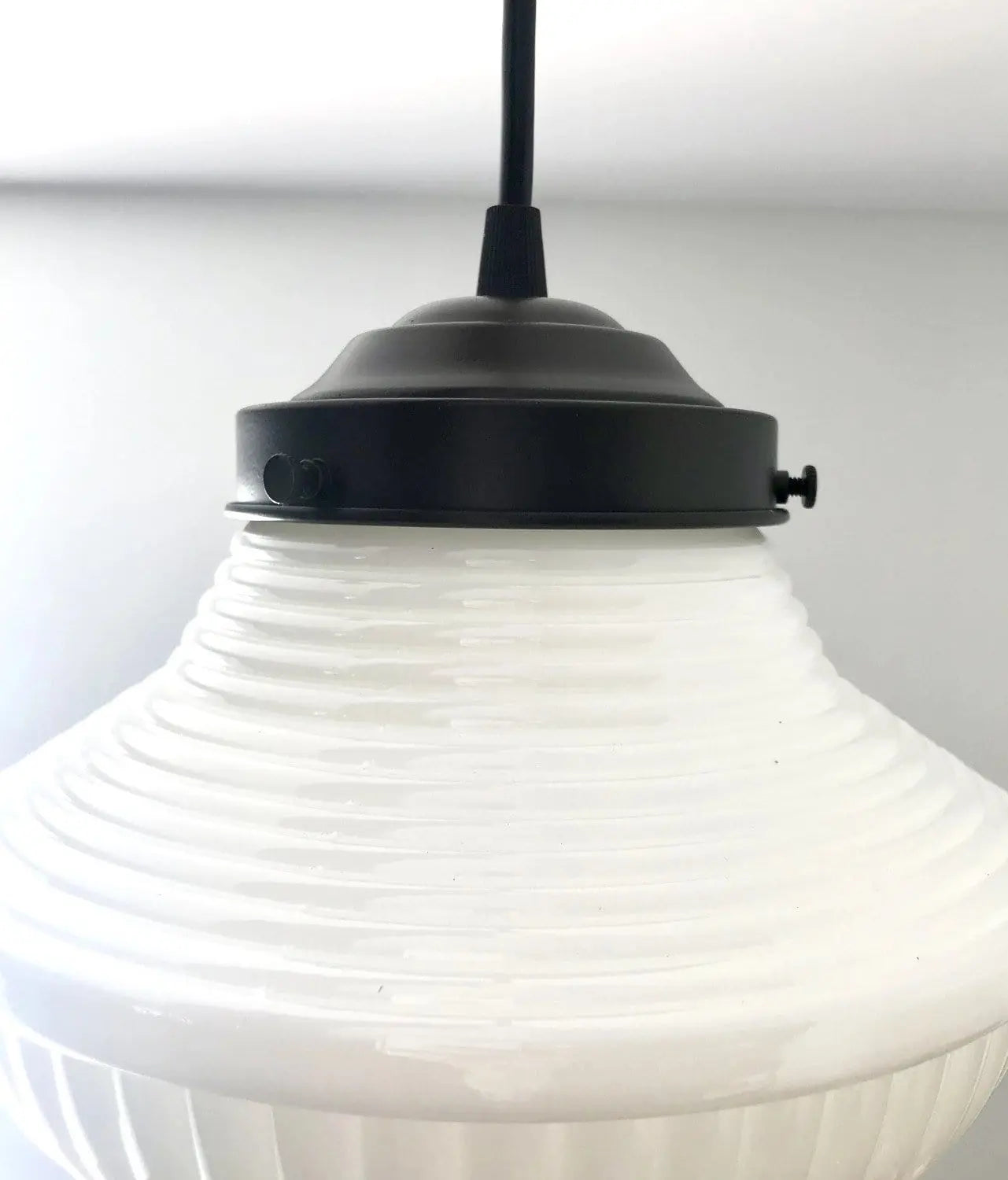 Vintage Traditional Milk Glass Pendant Light