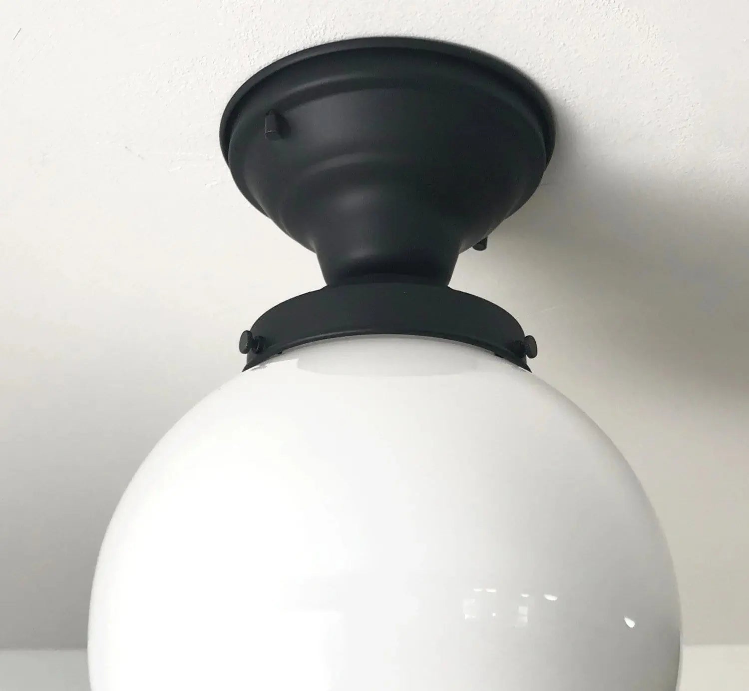 Modern Milk Glass Globe Ceiling Light