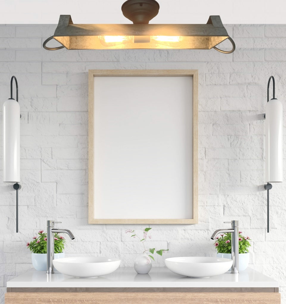 Farmhouse Galvanized Dome Light Fixture