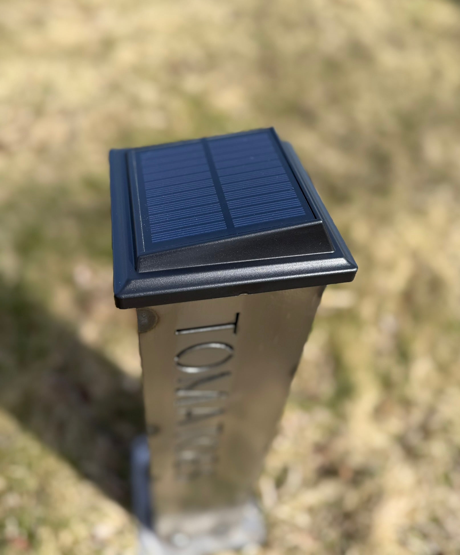 Garden Glow Solar Steel Pillar Light