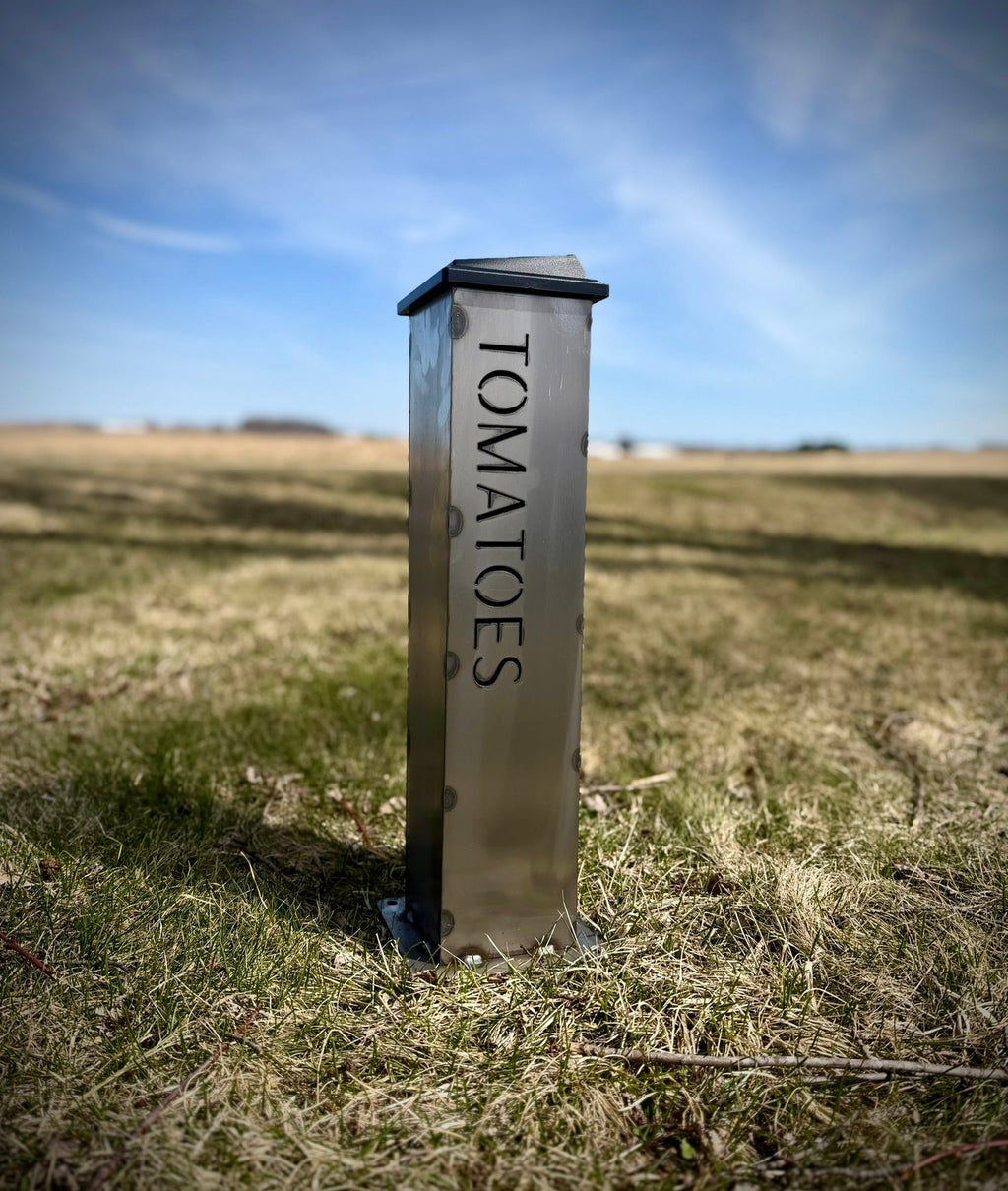 Garden Glow Solar Steel Pillar Light