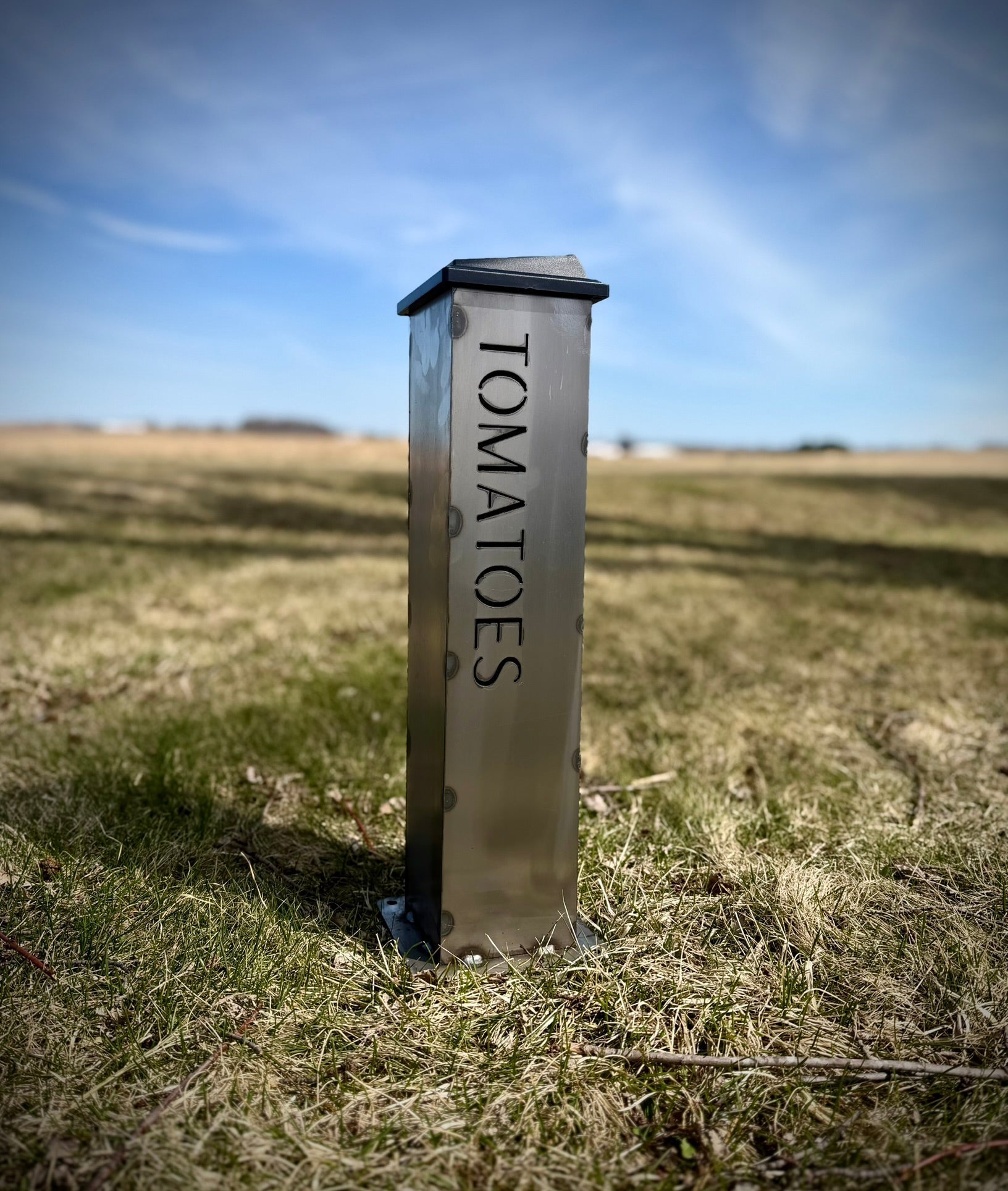 Garden Glow Solar Steel Pillar Light