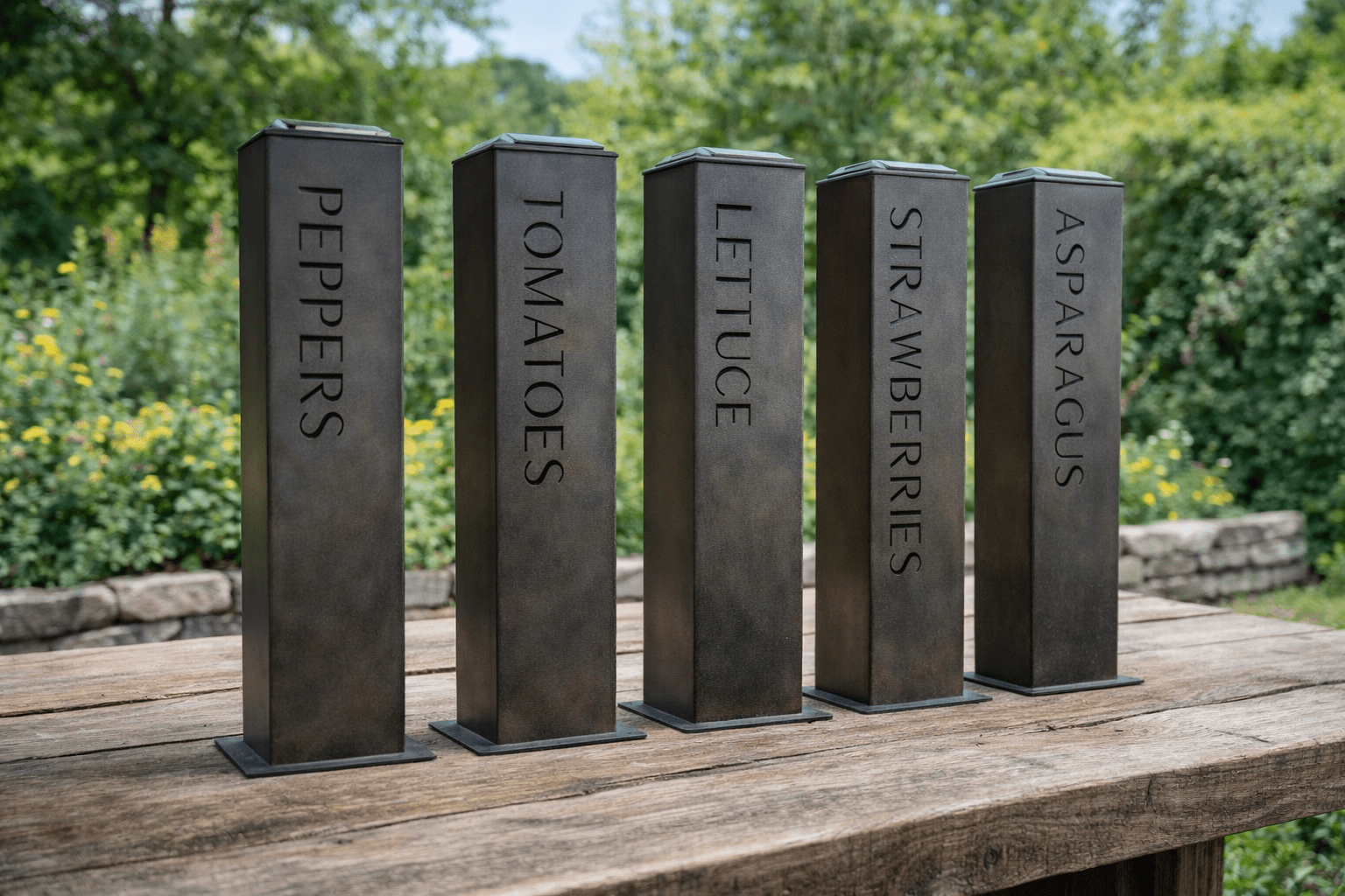 Garden Glow Solar Steel Pillar Light