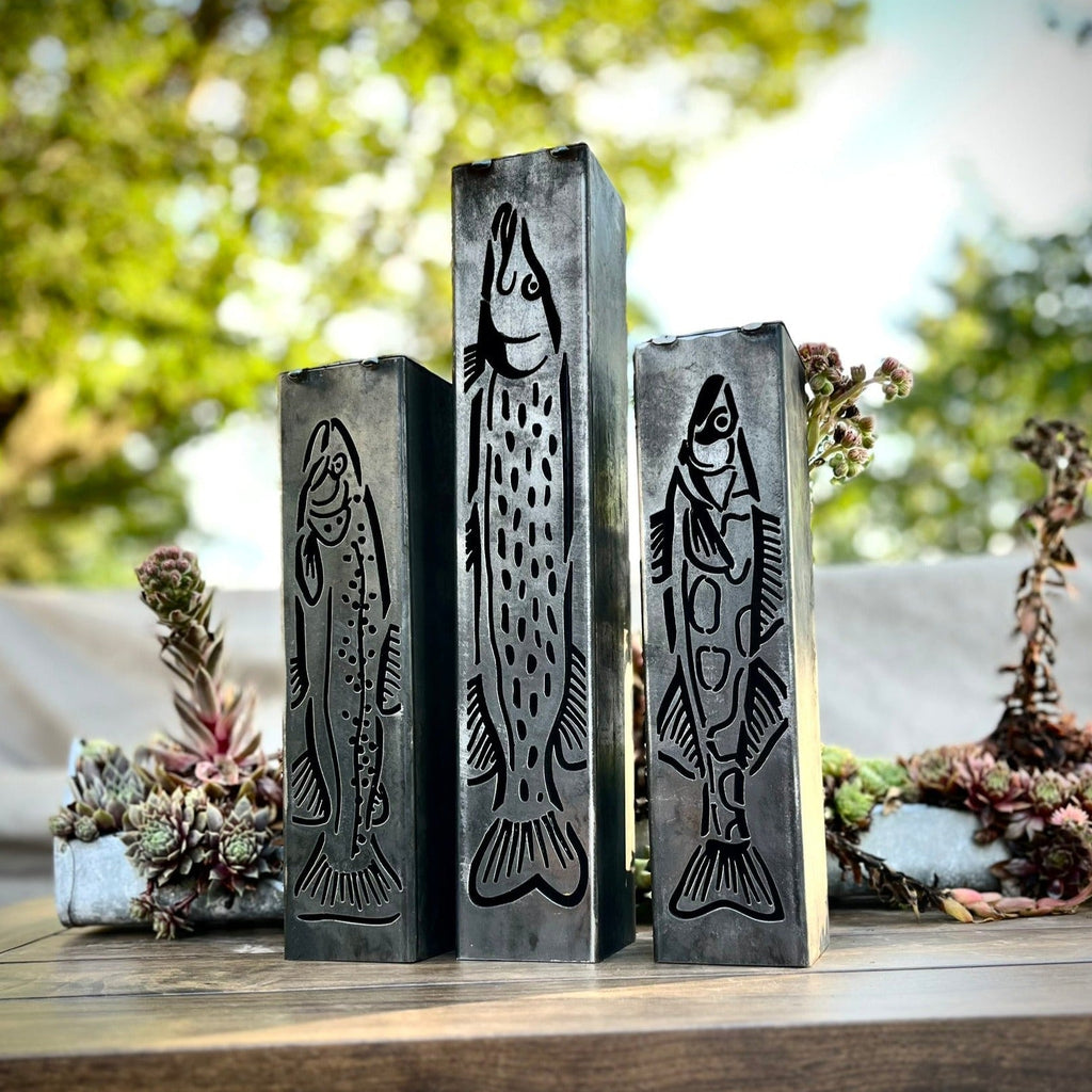Gone Fishing Solar Pillar Luminary Freshwater