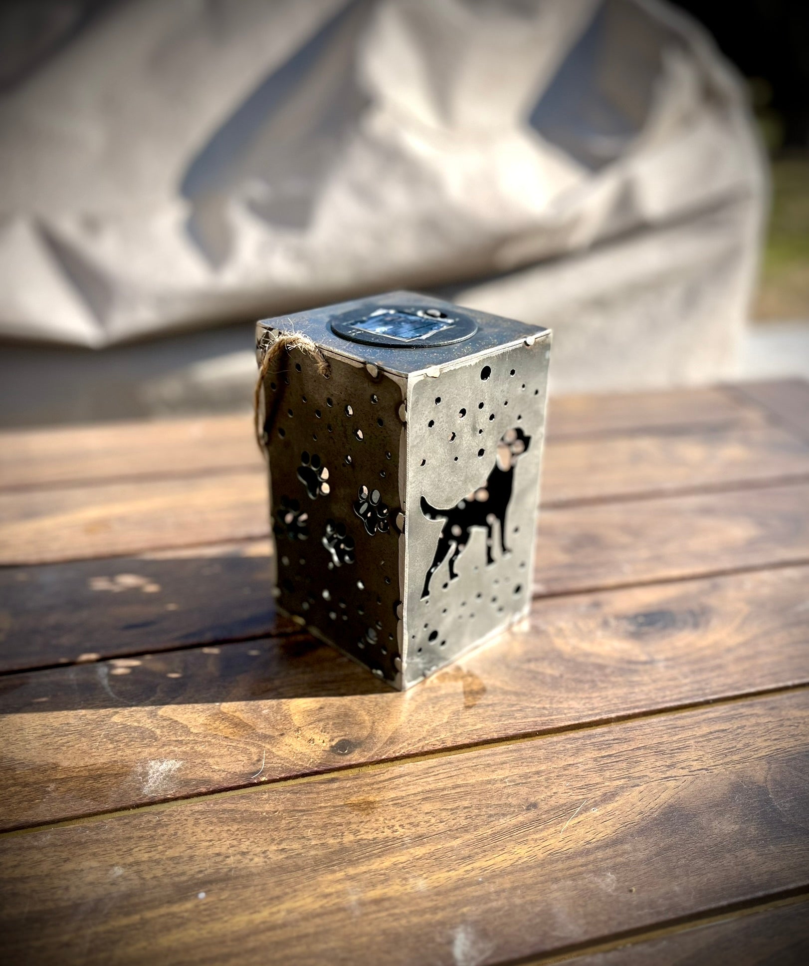 Puppy Cube Steel Hanging Solar Light