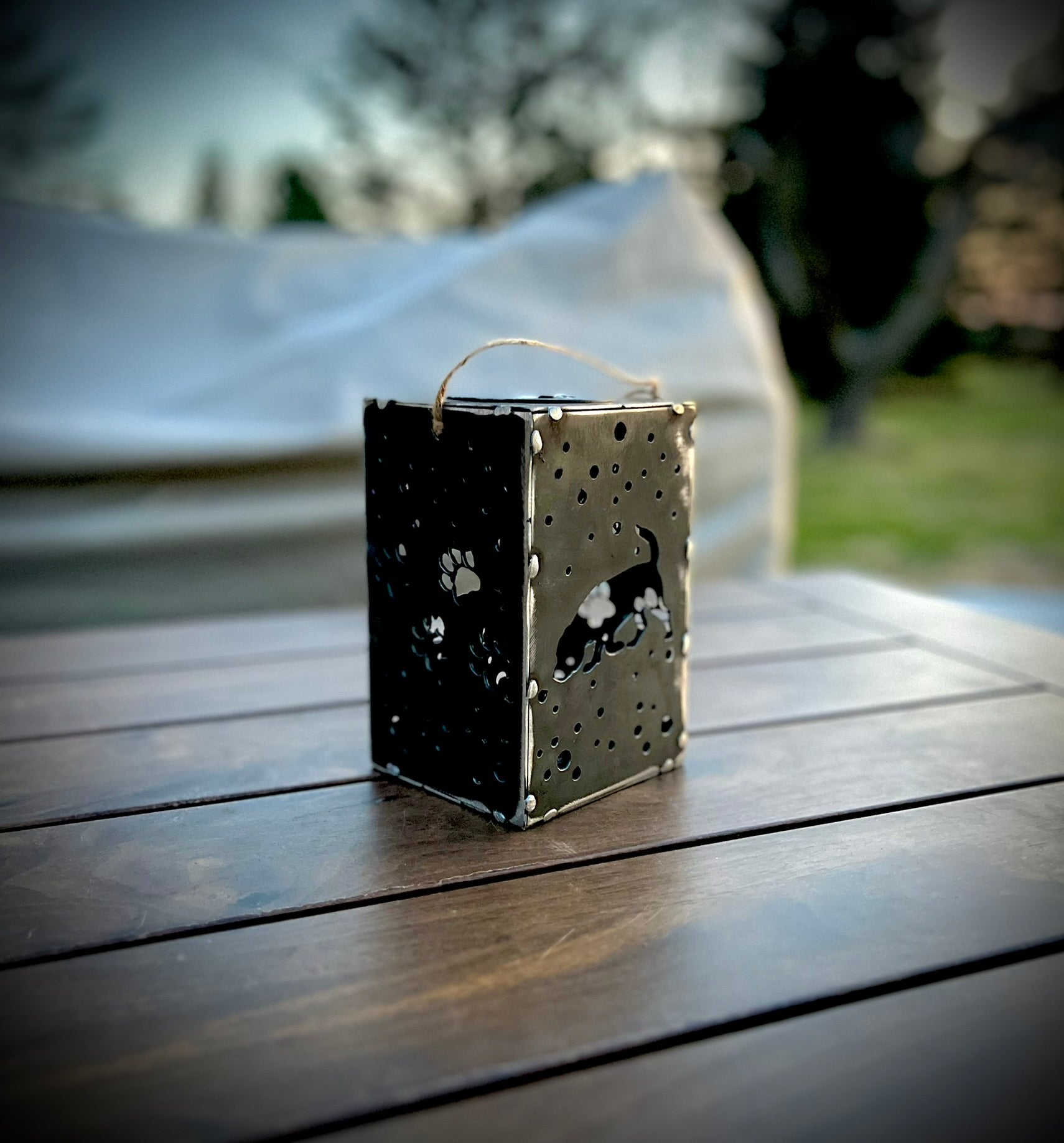 Puppy Cube Steel Hanging Solar Light