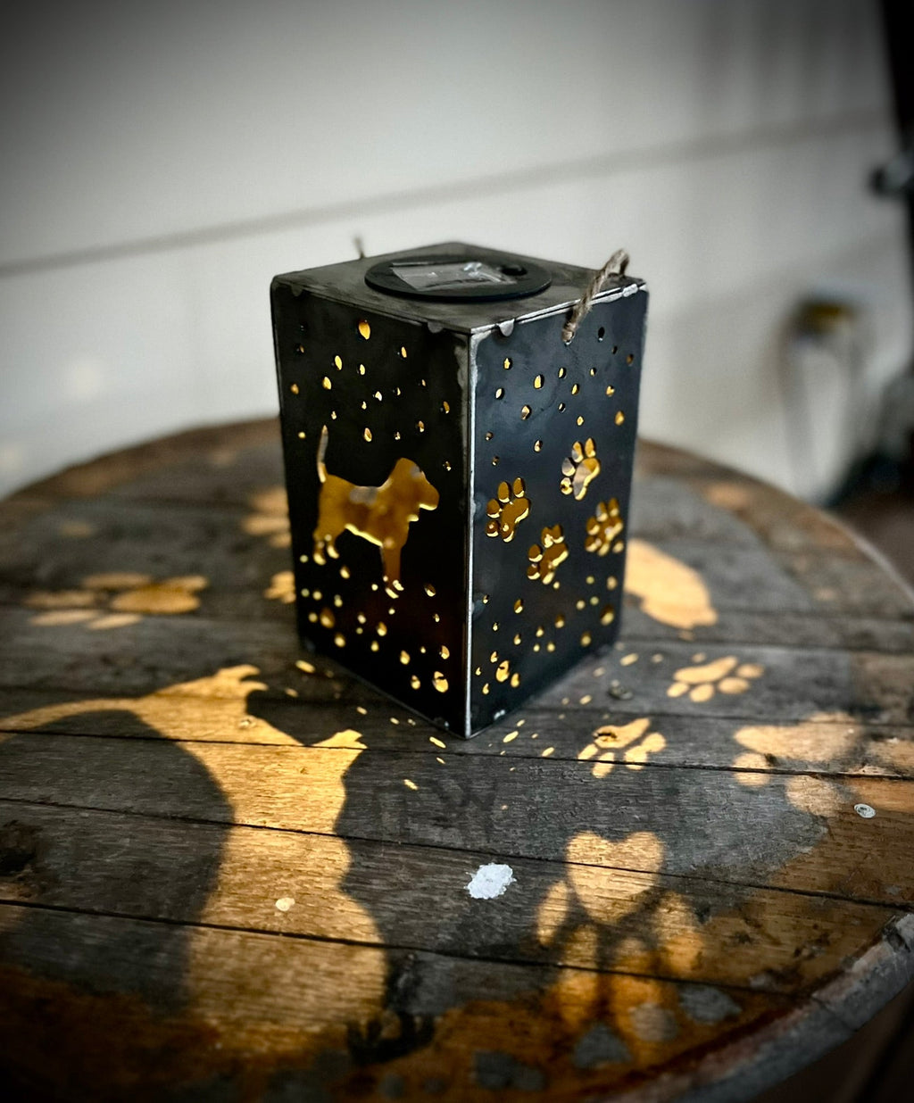Puppy Cube Steel Hanging Solar Light