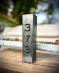Home Address Solar Pillar Light Steel
