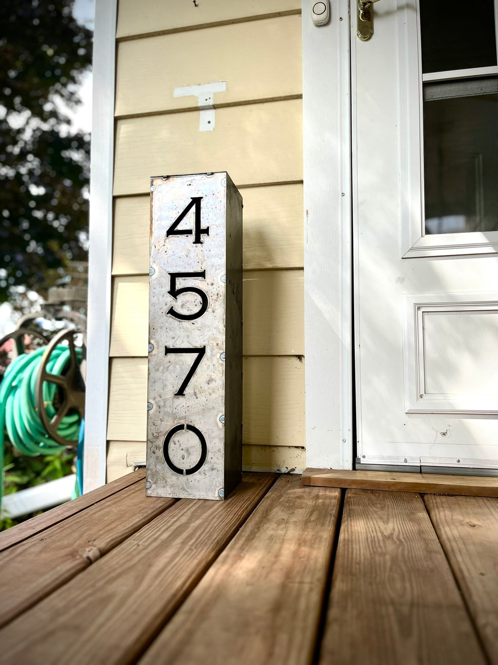 Home Address Solar Pillar Light Steel